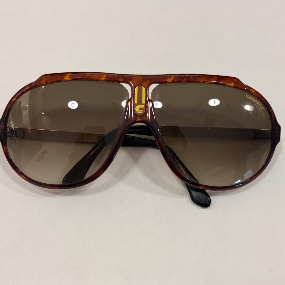 Carrera Tortoiseshell Aviator Sunglasses + Original Soft Case - Picture 2 of 5